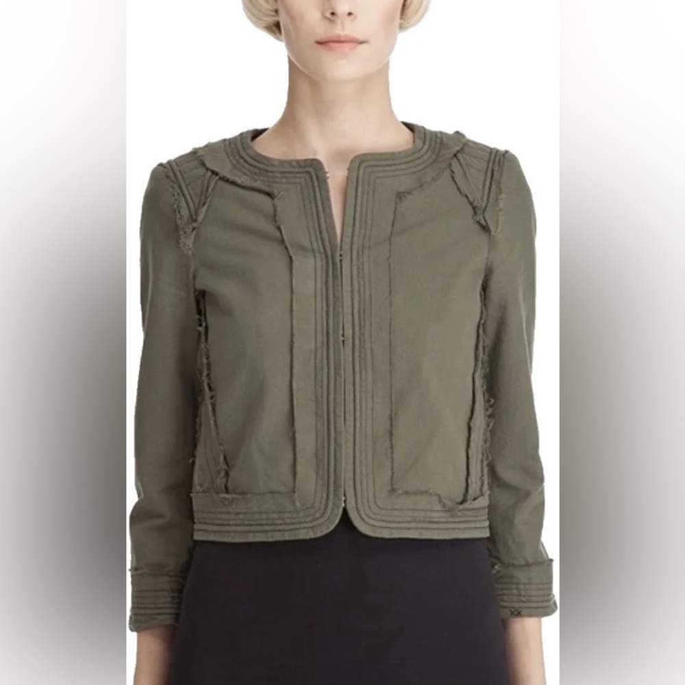 Elizabeth and James Olive Green Military Jacket 3/4 sleeves - Picture 2 of 13